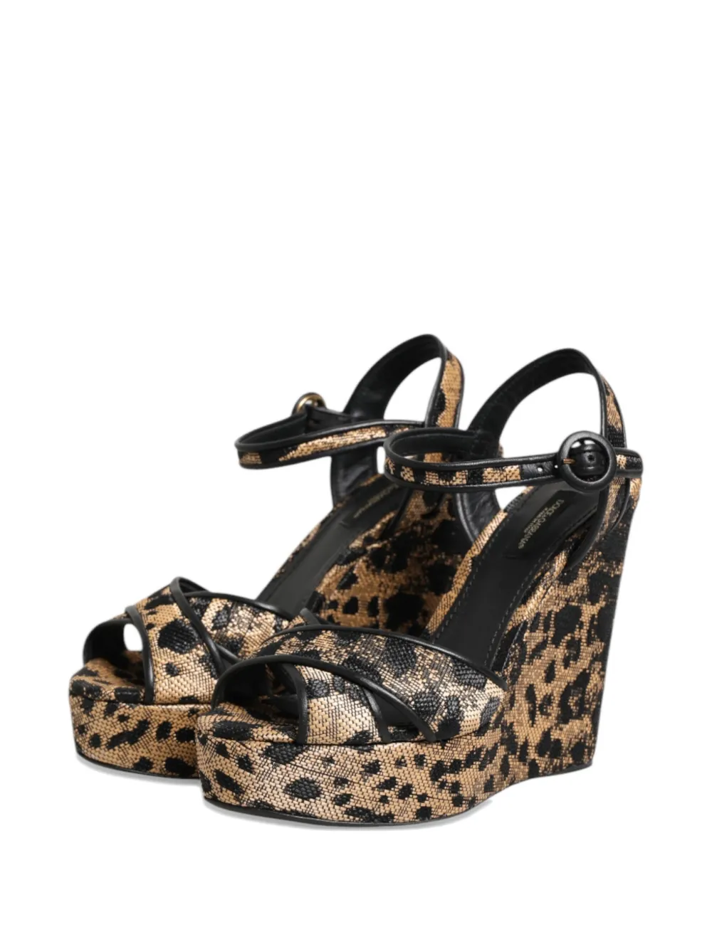 Dolce & Gabbana leopard-print platform sandals Beige