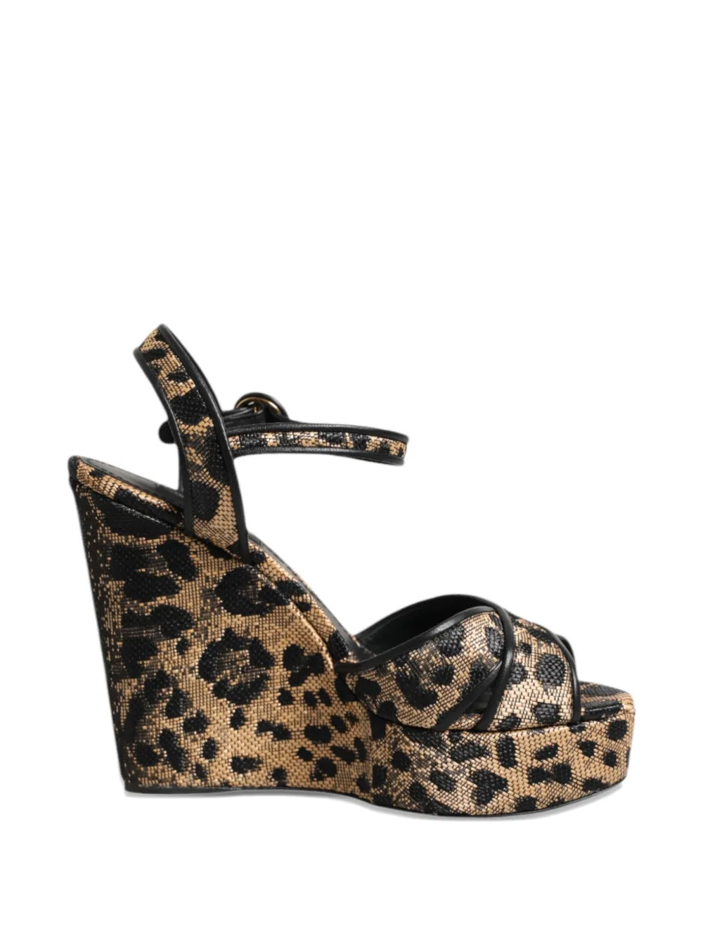 Dolce & Gabbana leopard-print platform sandals Beige