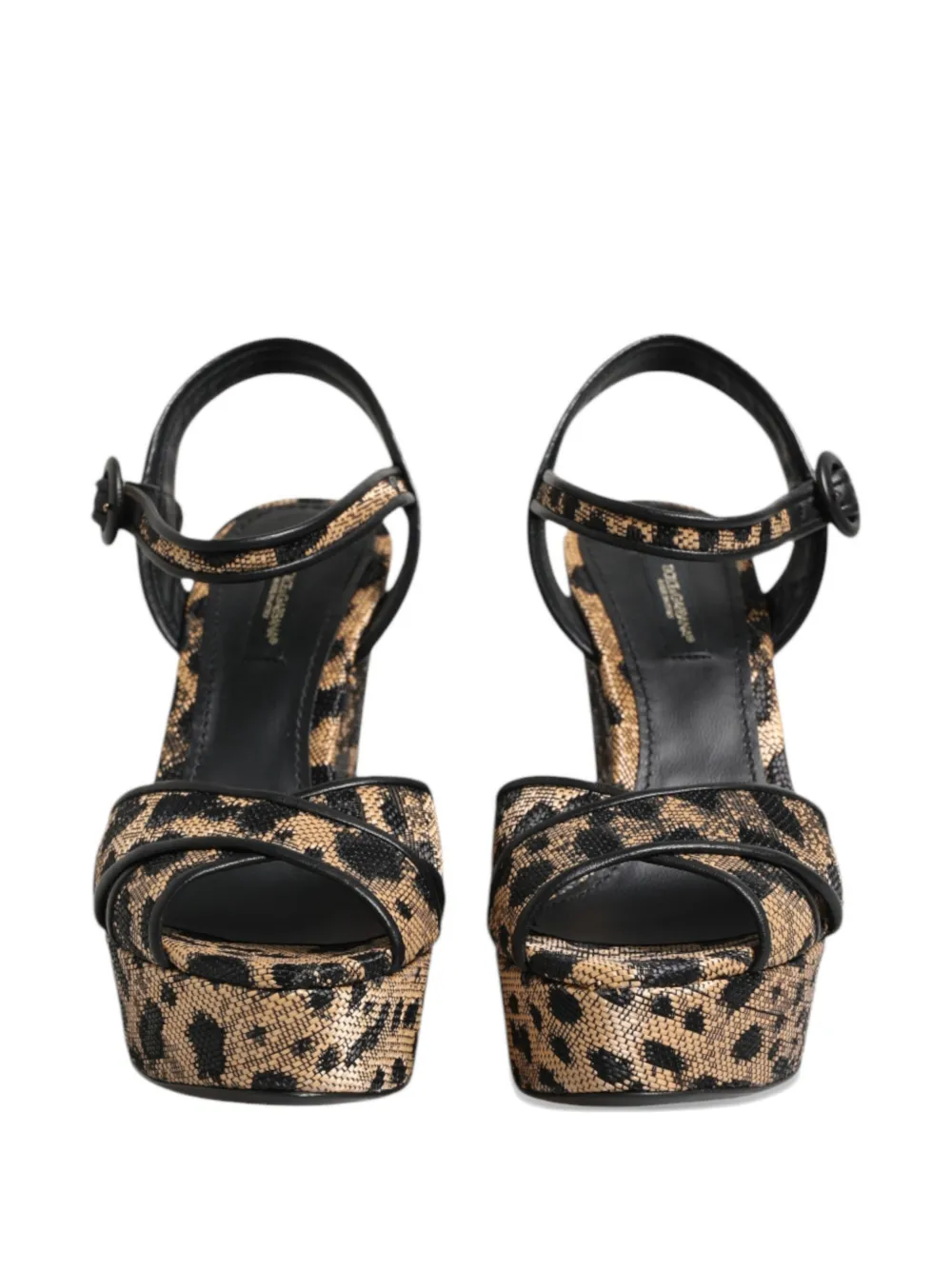 Dolce & Gabbana leopard-print platform sandals Beige