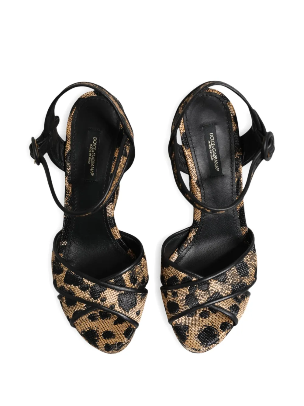 Dolce & Gabbana leopard-print platform sandals Beige