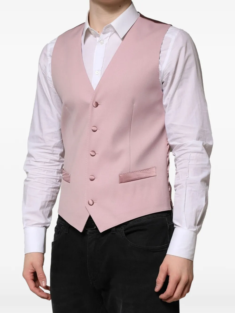 Dolce & Gabbana Getailleerde gilet met knoopsluiting Roze
