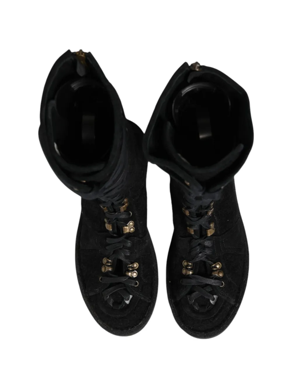 Dolce & Gabbana lace-up wool boots Zwart