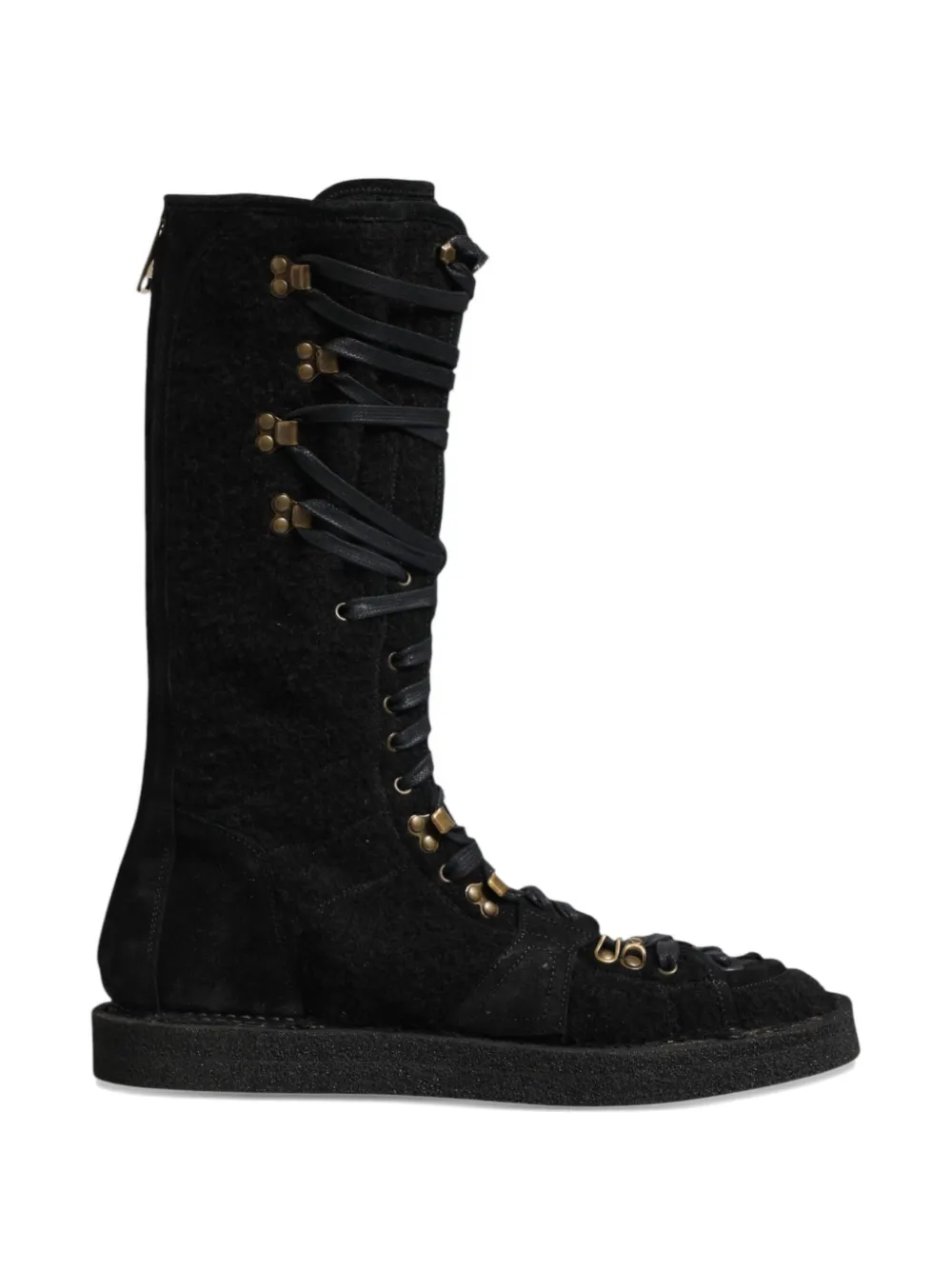 Dolce & Gabbana lace-up wool boots Zwart