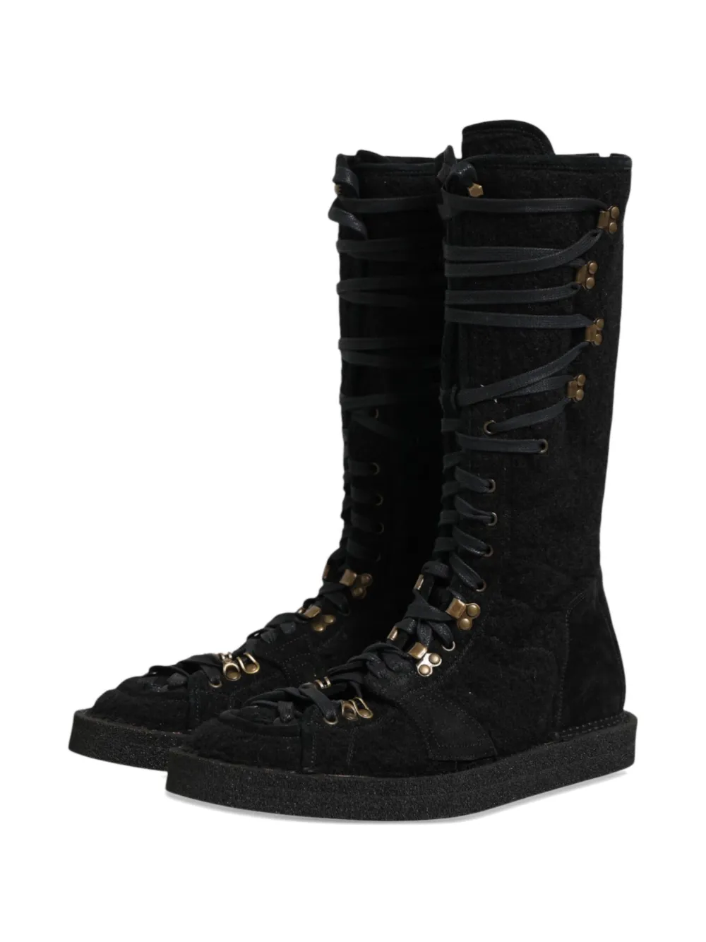 Dolce & Gabbana lace-up wool boots Zwart