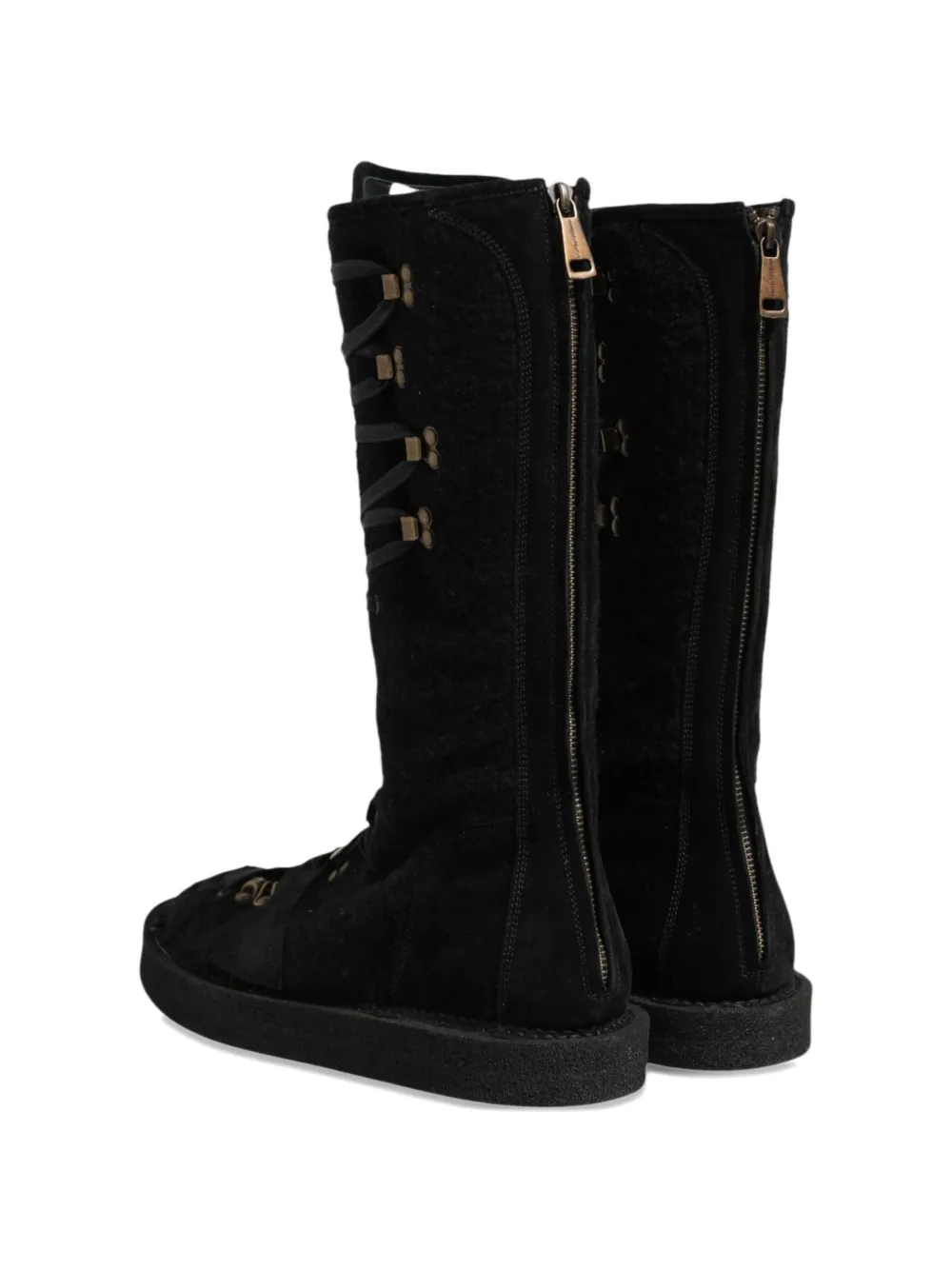 Dolce & Gabbana lace-up wool boots Zwart