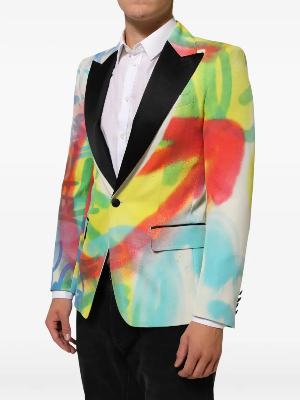 Dolce & Gabbana Sicilia blazer met graffiti-print Geel