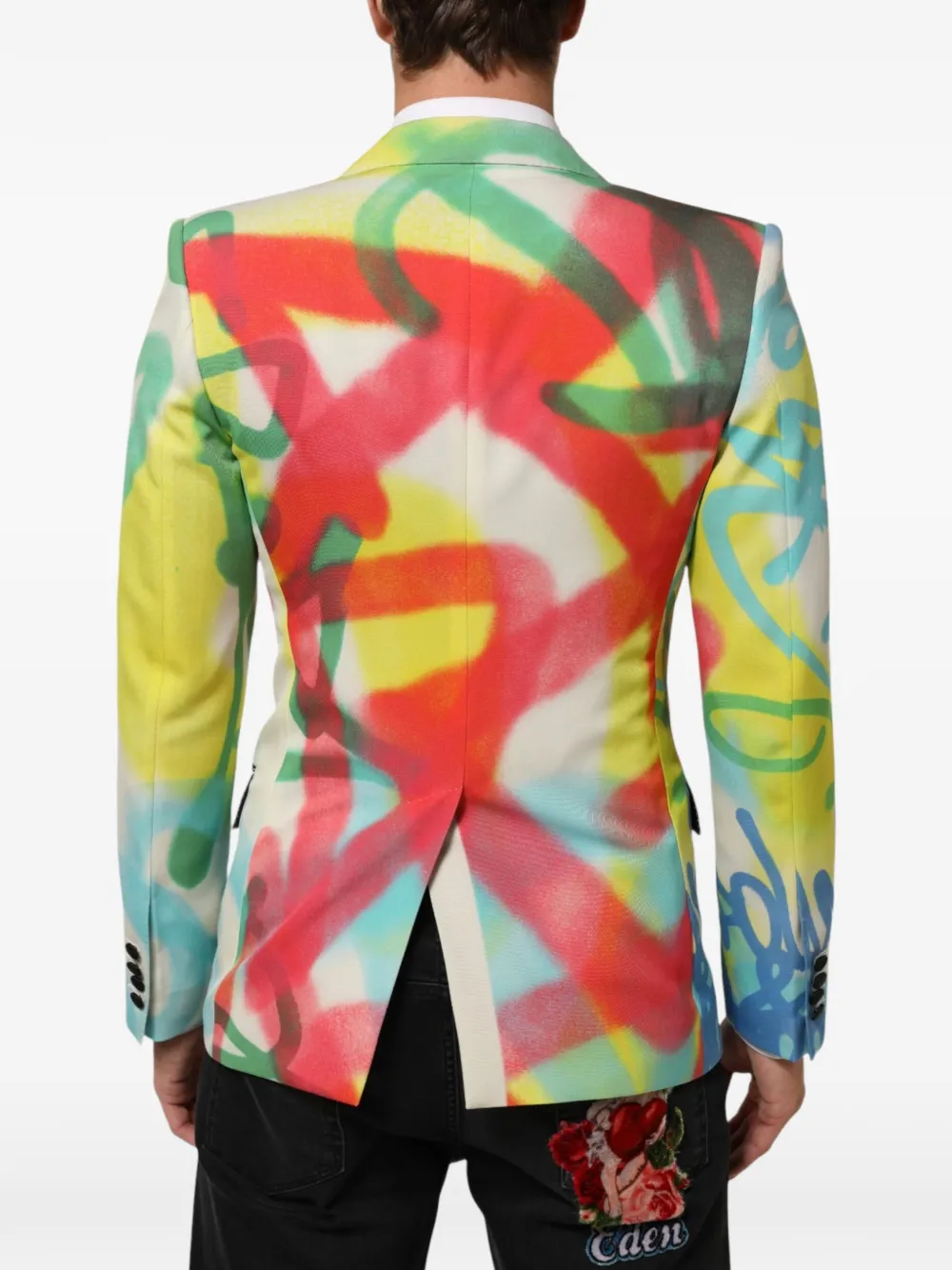 Dolce & Gabbana Sicilia blazer met graffiti-print Geel