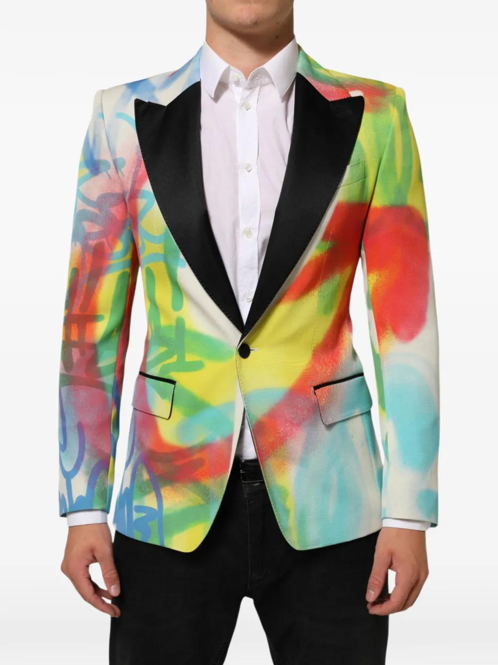 Dolce & Gabbana Sicilia Blazer mit Graffiti-Print - Gelb