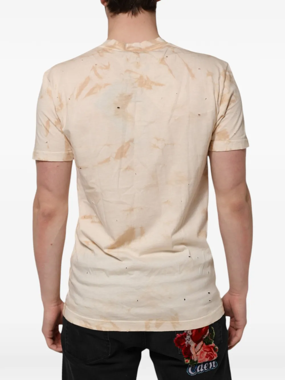 Dolce & Gabbana T-shirt met gerafelde afwerking Beige