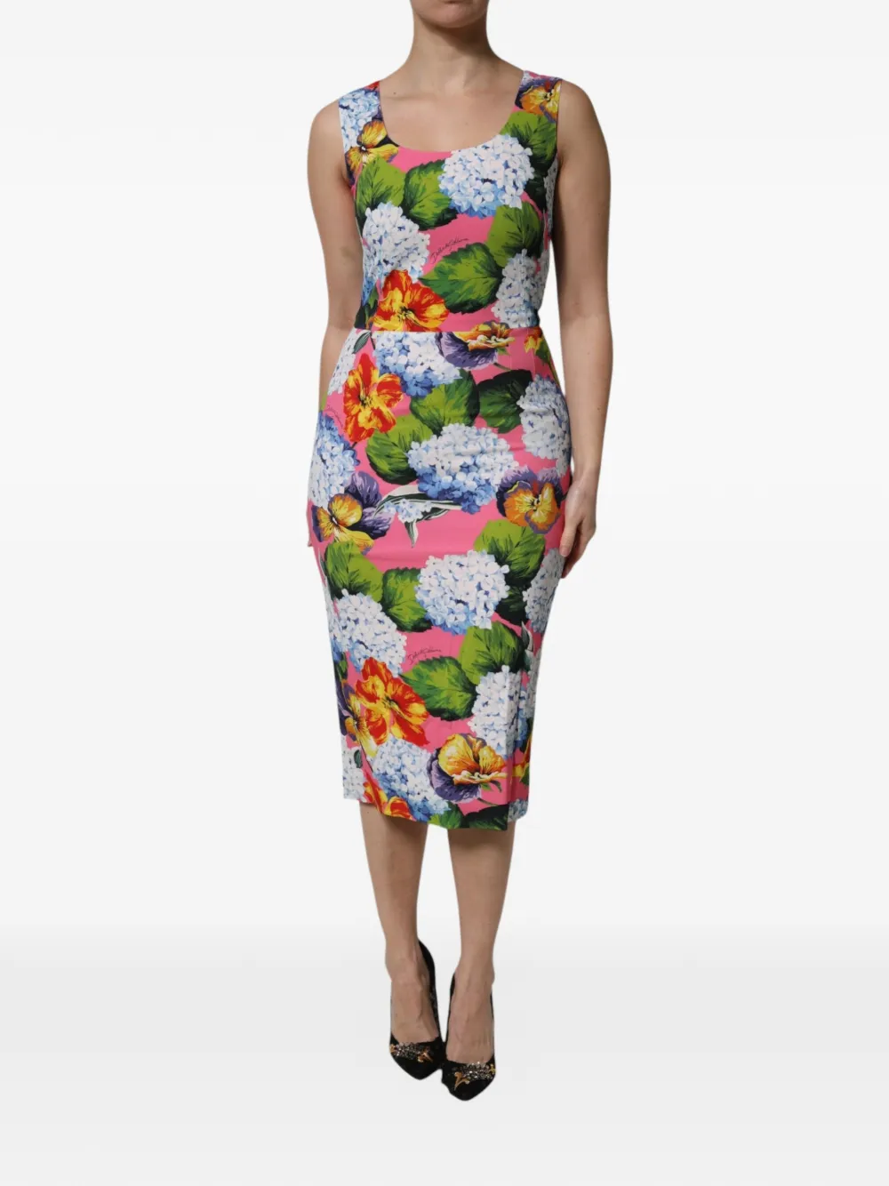 Dolce & Gabbana Abito smanicato a fiori - Rosa