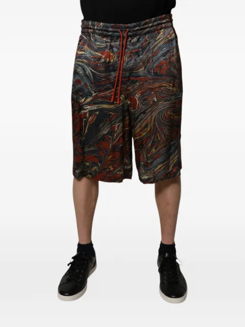 Dolce & Gabbana short de sport à imprimé marbré