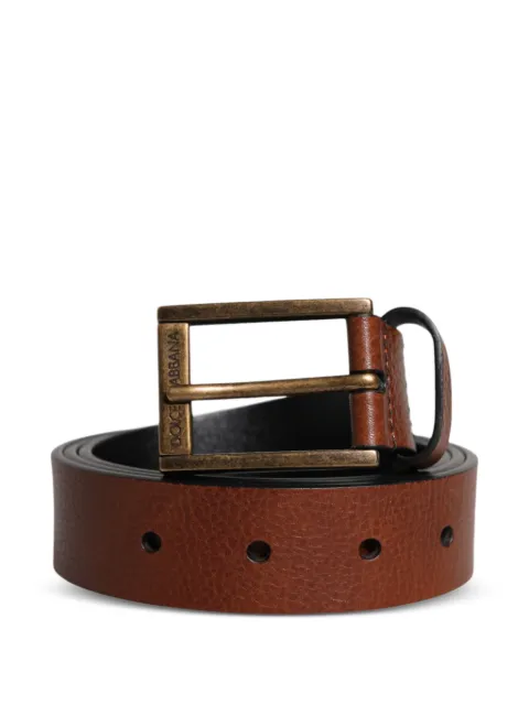 Dolce & Gabbana logo-engraved leather belt