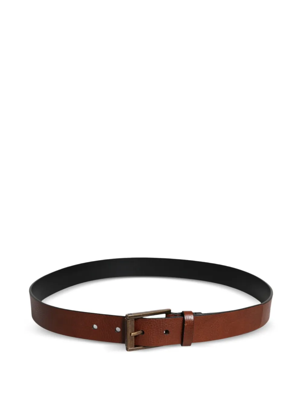 Dolce & Gabbana Leren riem met gegraveerd logo Bruin