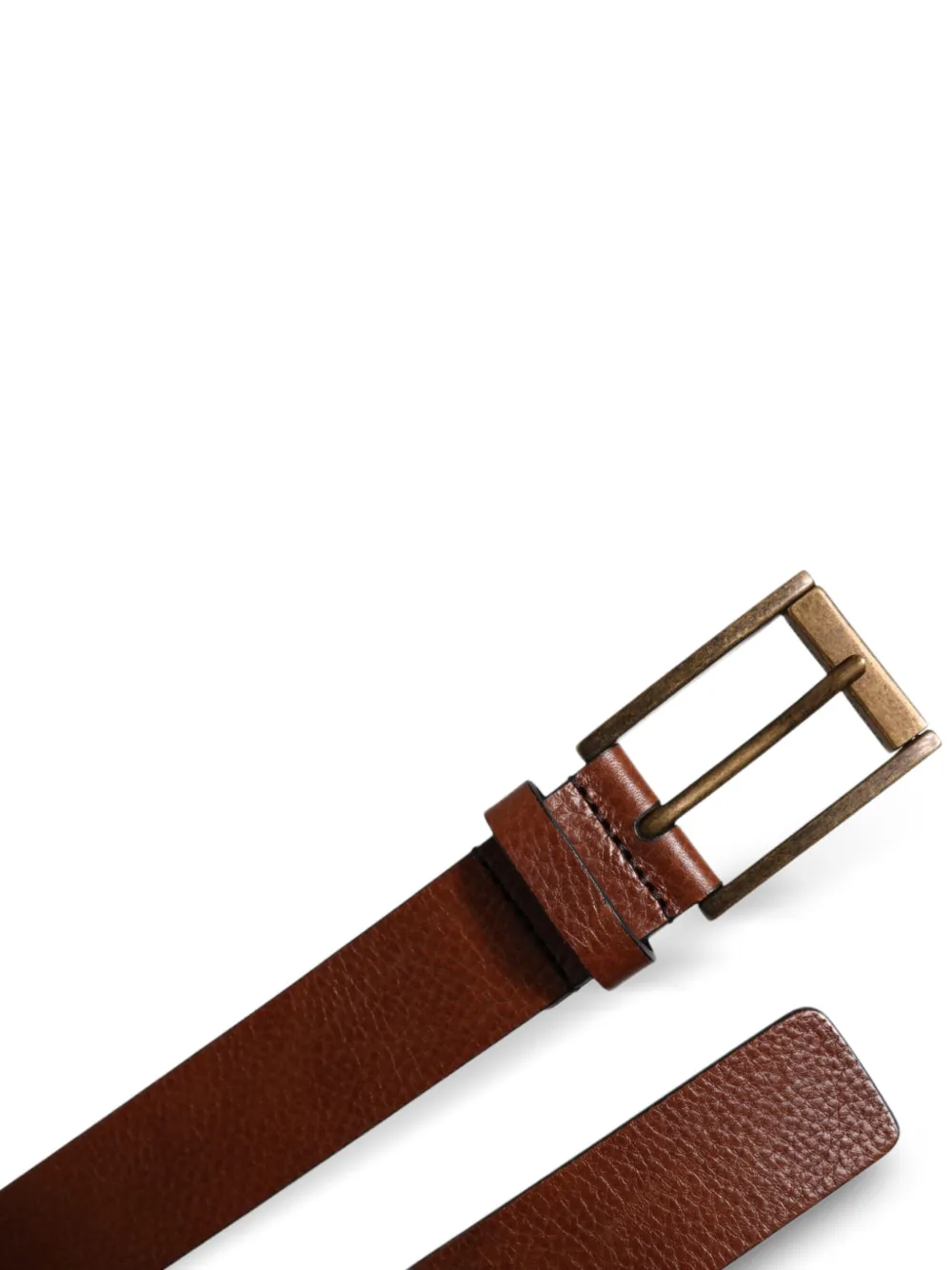 Dolce & Gabbana Leren riem met gegraveerd logo Bruin