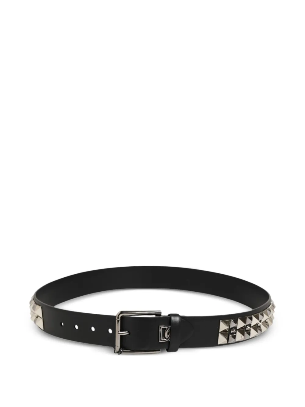 Dolce & Gabbana Leren riem met studs Zwart