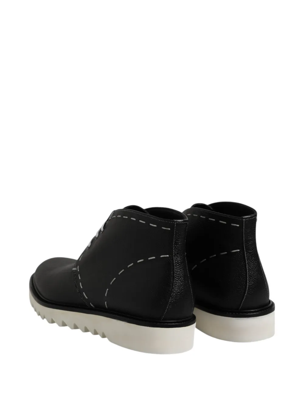 Dolce & Gabbana stitch-detail lug-sole ankle boots Zwart