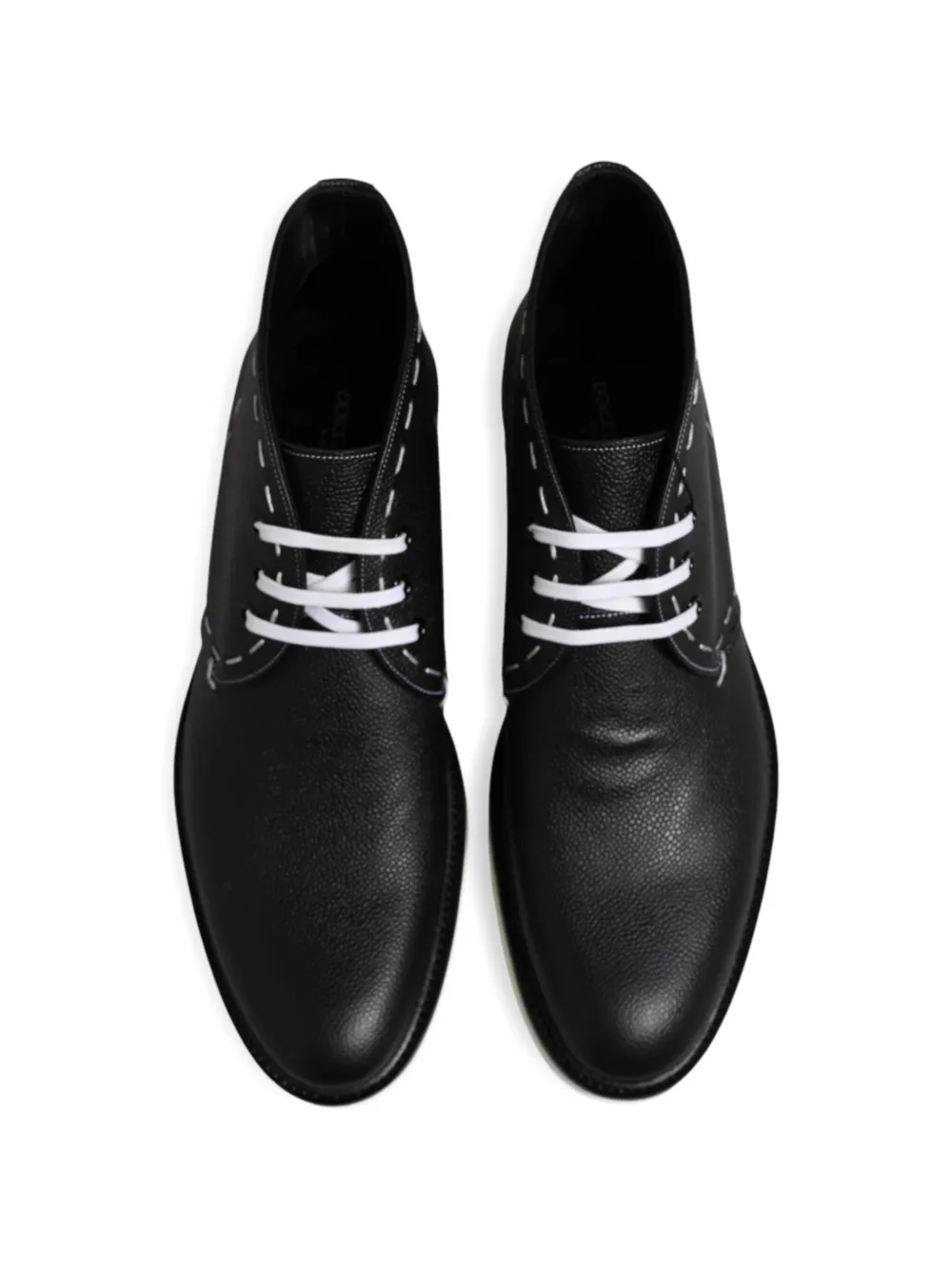 Dolce & Gabbana stitch-detail lug-sole ankle boots Zwart