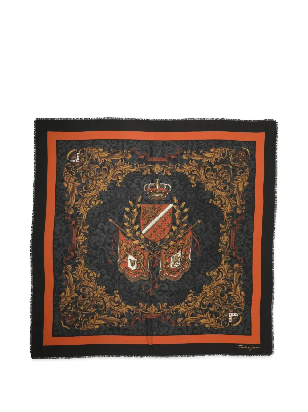 Dolce & Gabbana Schal mit Wappen-Print - Schwarz