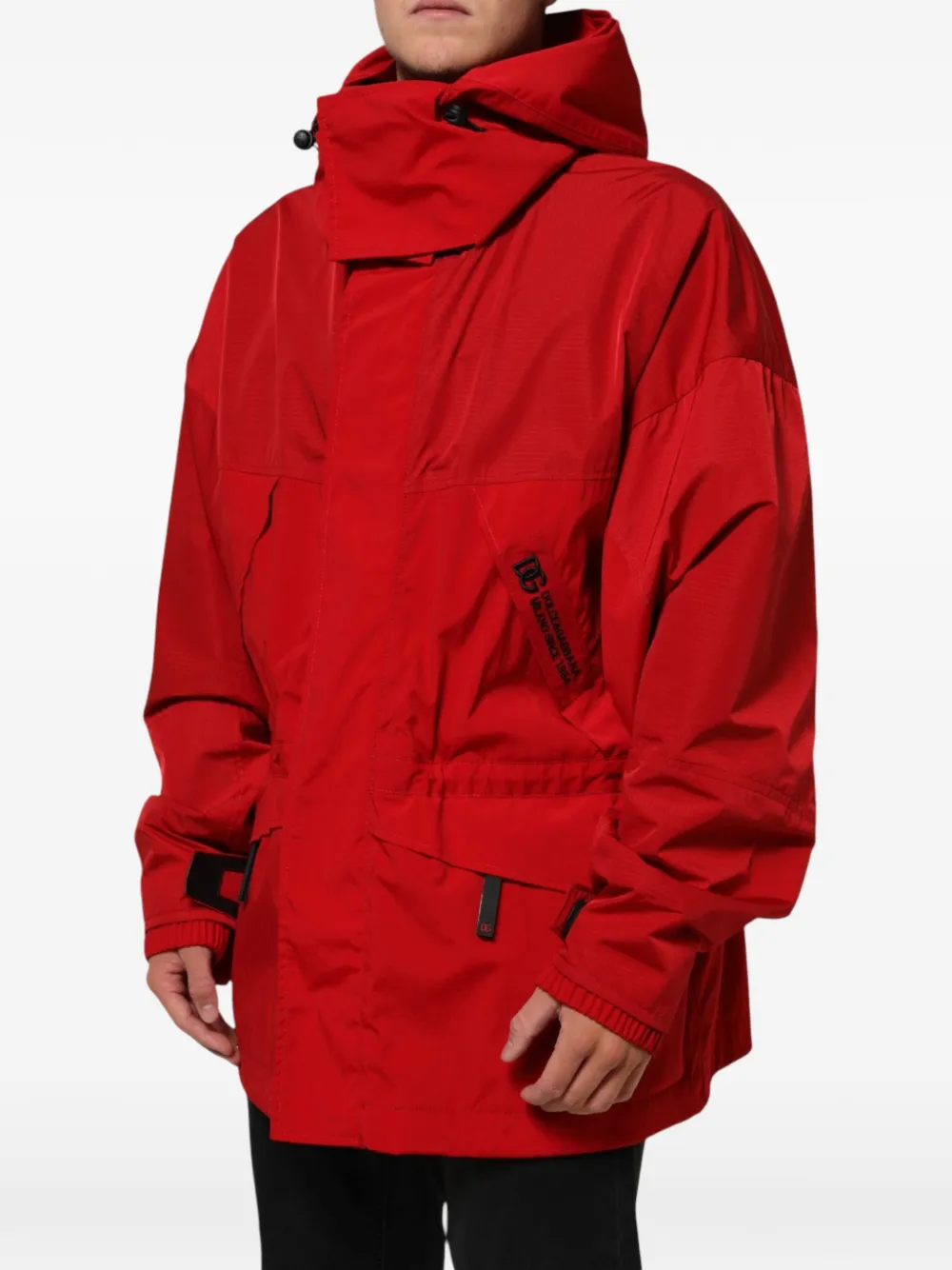 Dolce & Gabbana Ripstop jack met capuchon Rood