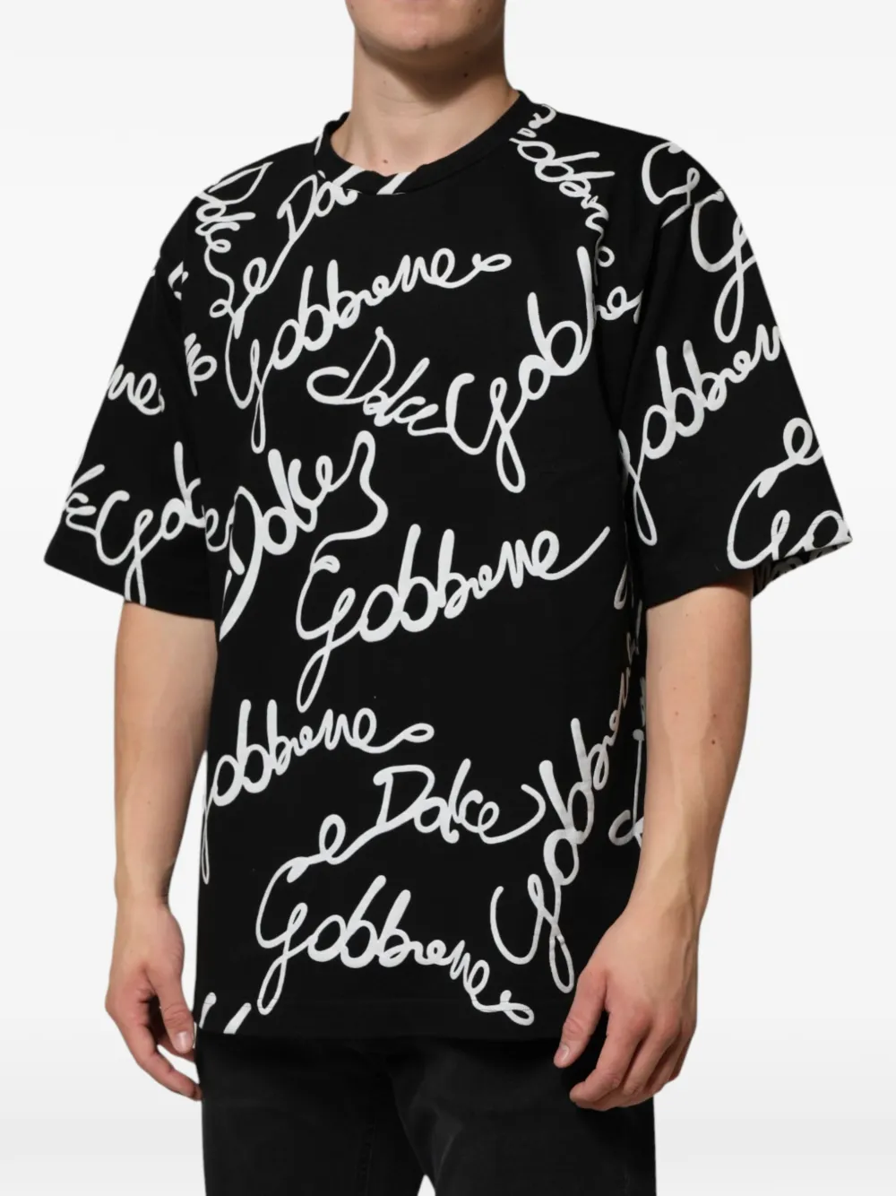 Dolce & Gabbana T-shirt met logoprint Zwart