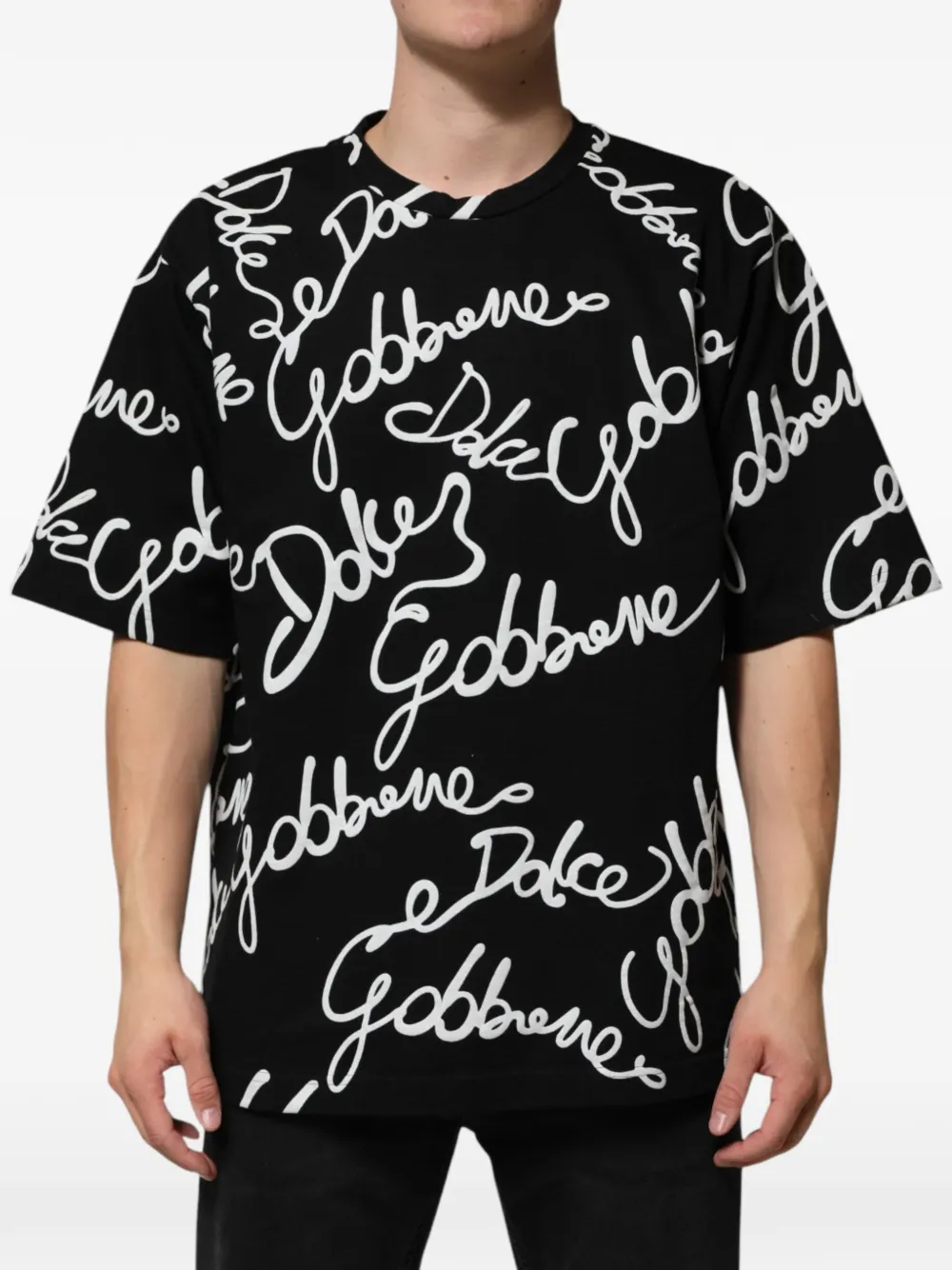 Dolce & Gabbana T-Shirt mit Logo-Print - Schwarz