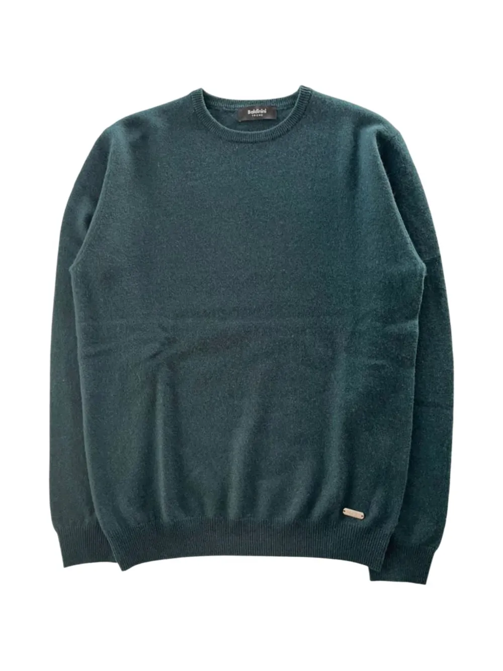 Baldinini Crew-neck Fine-knit Sweater In Green