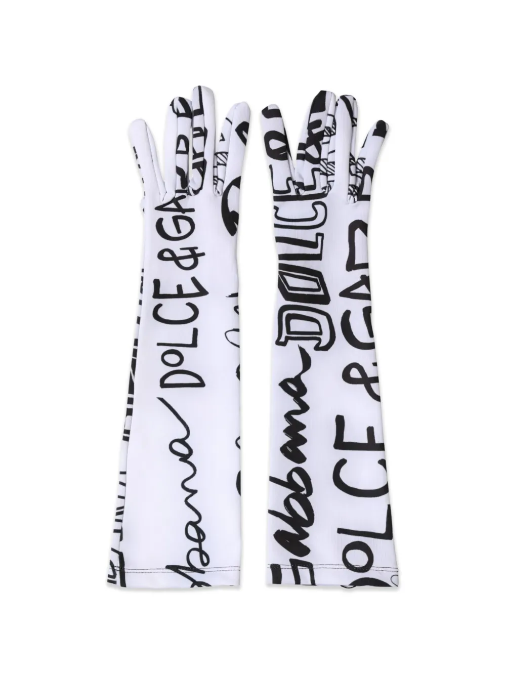 Dolce & Gabbana Handschuhe mit Logo-Print - Weiß