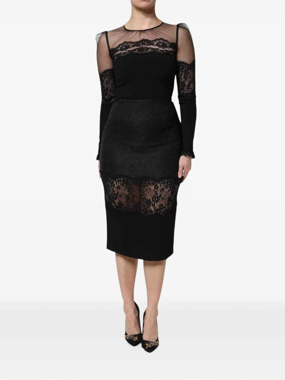 Dolce & Gabbana lace-trim midi dress