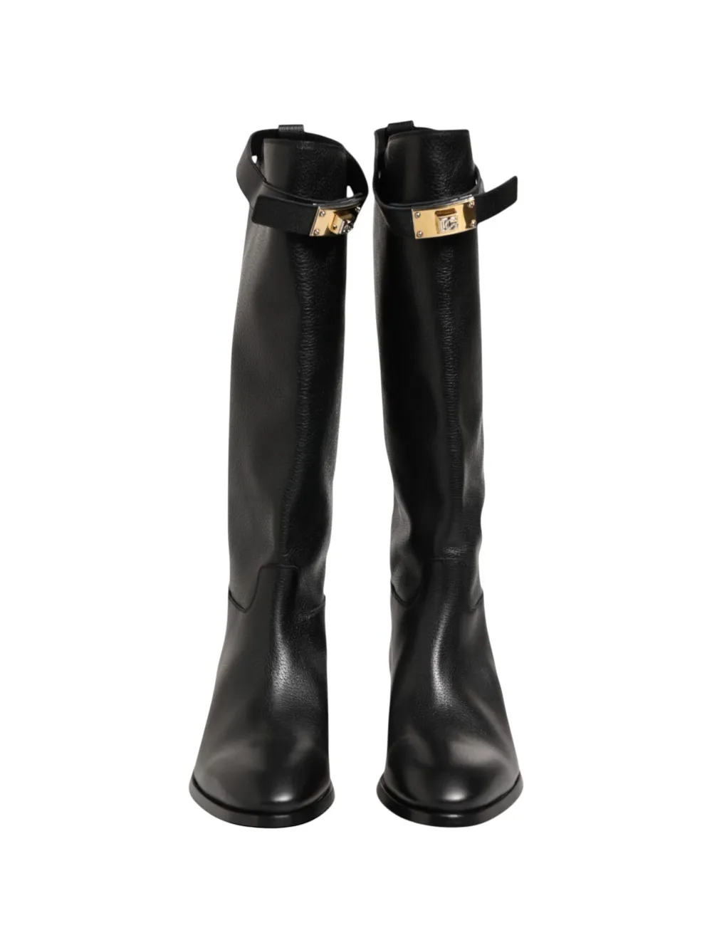Dolce & Gabbana logo-plaque knee-high boots Zwart