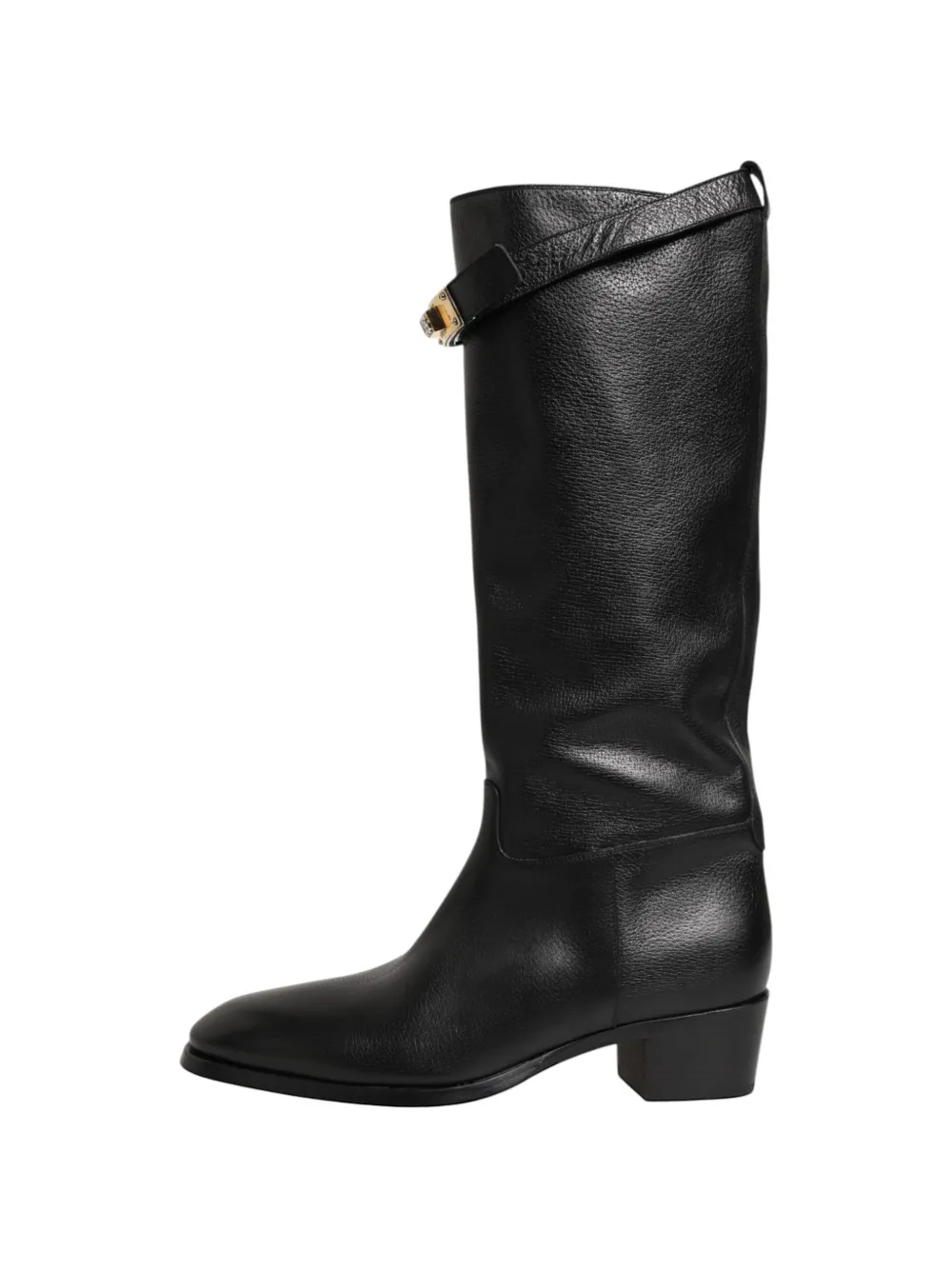 Dolce & Gabbana logo-plaque knee-high boots Zwart
