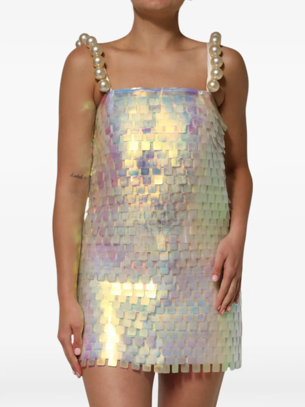 Dolce & Gabbana Minikleid mit holografischem Effekt - Weiß