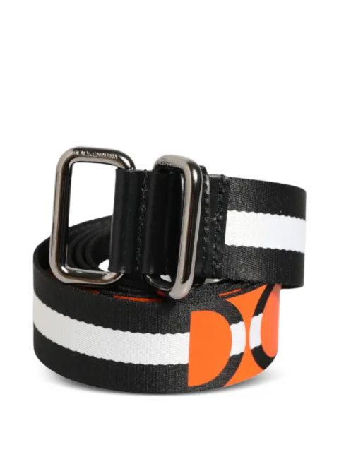 Dolce & Gabbana striped logo-print belt