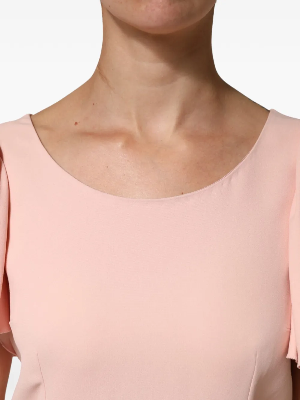 Dolce & Gabbana Blouse met fladdermouwen en ronde hals Roze