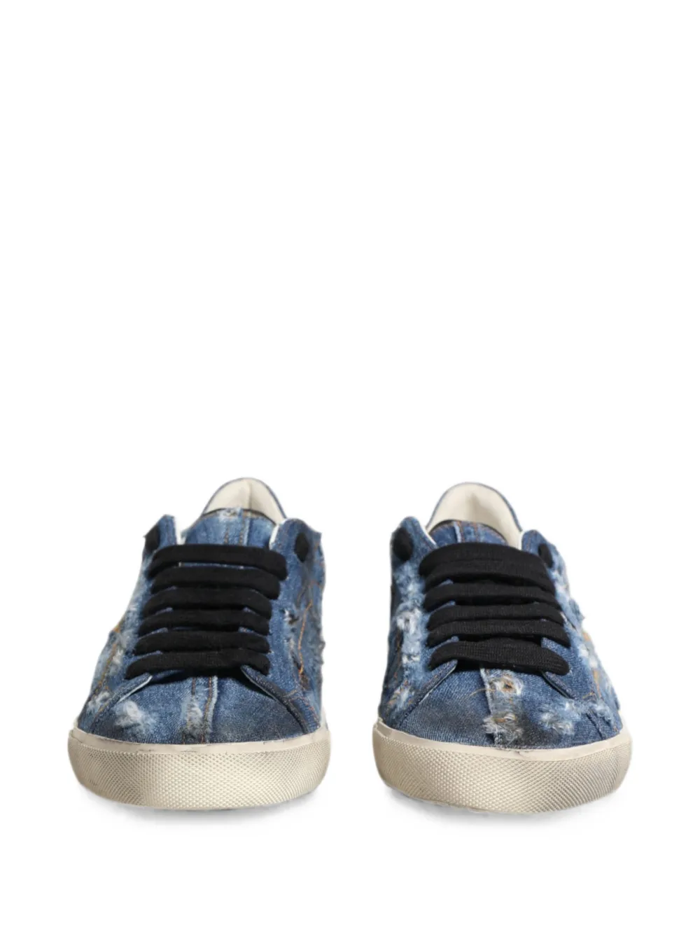 Dolce & Gabbana distressed denim sneakers Blauw