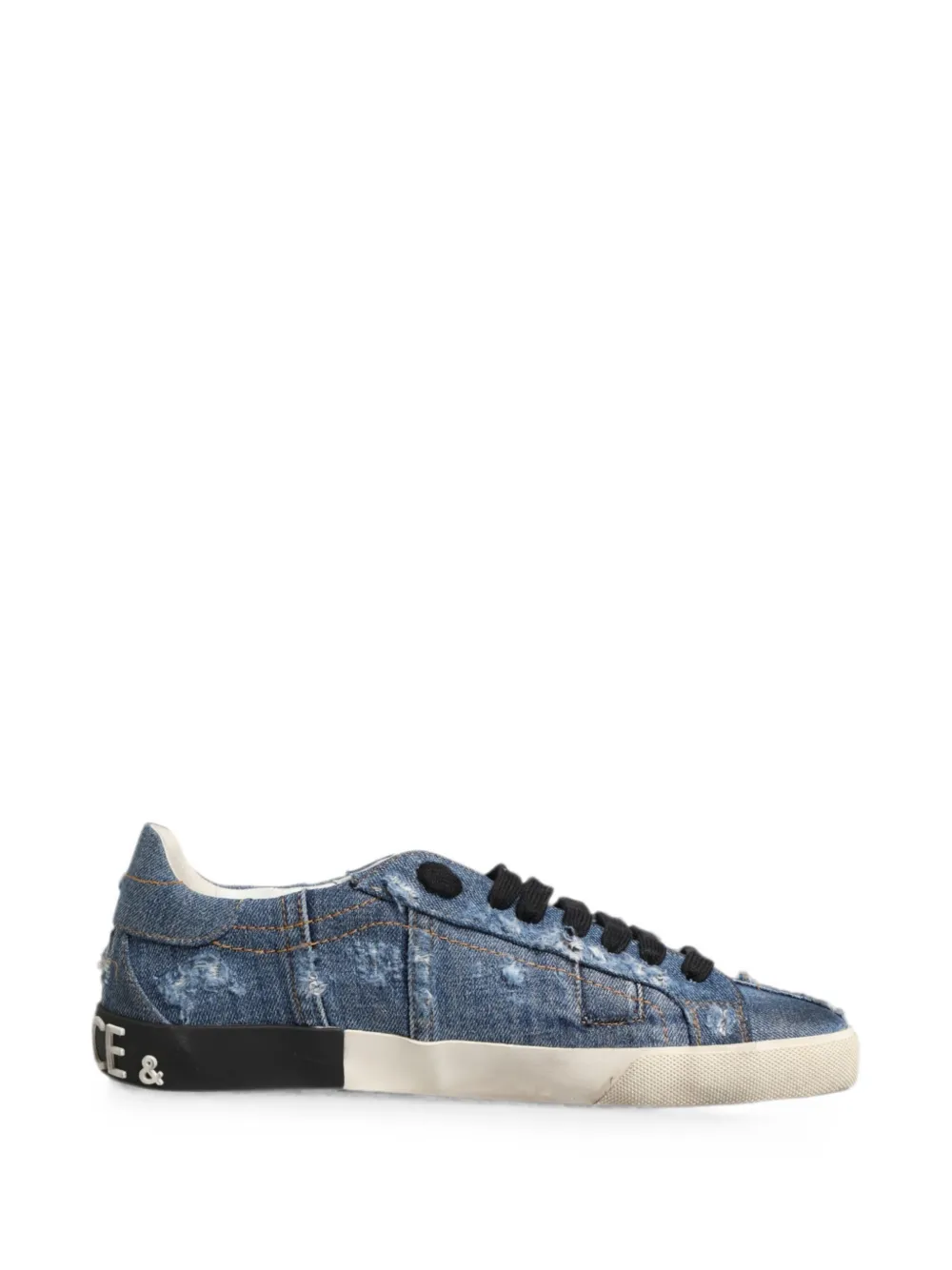 Dolce & Gabbana Jeans-Sneakers im Distressed-Look - Blau