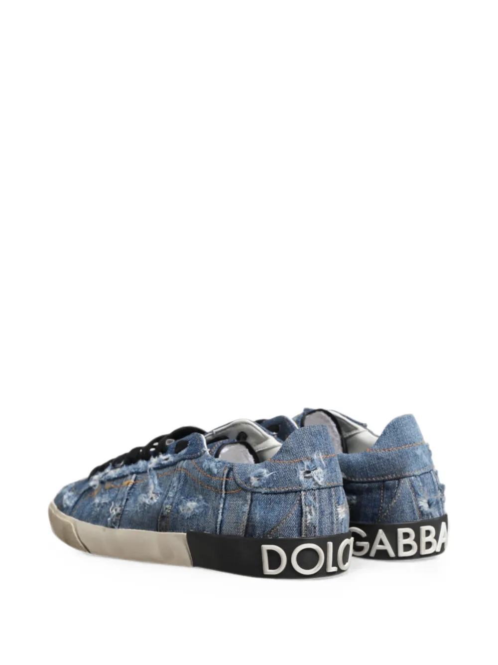 Dolce & Gabbana distressed denim sneakers Blauw