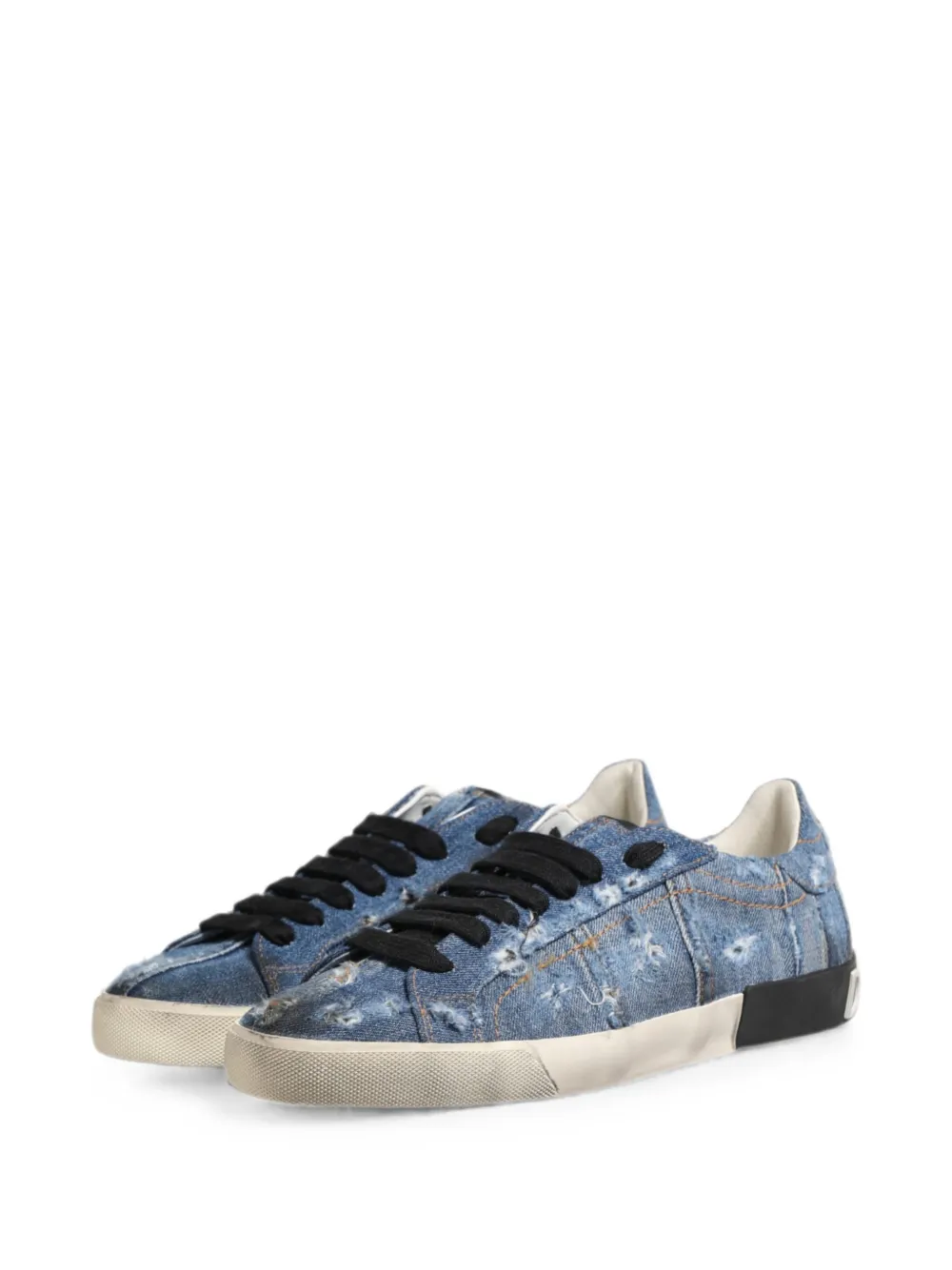 Dolce & Gabbana distressed denim sneakers Blauw