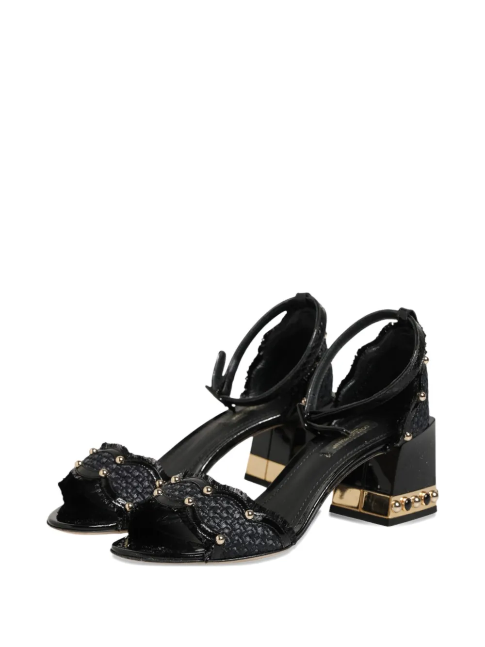 Dolce & Gabbana studded block-heel sandals Zwart