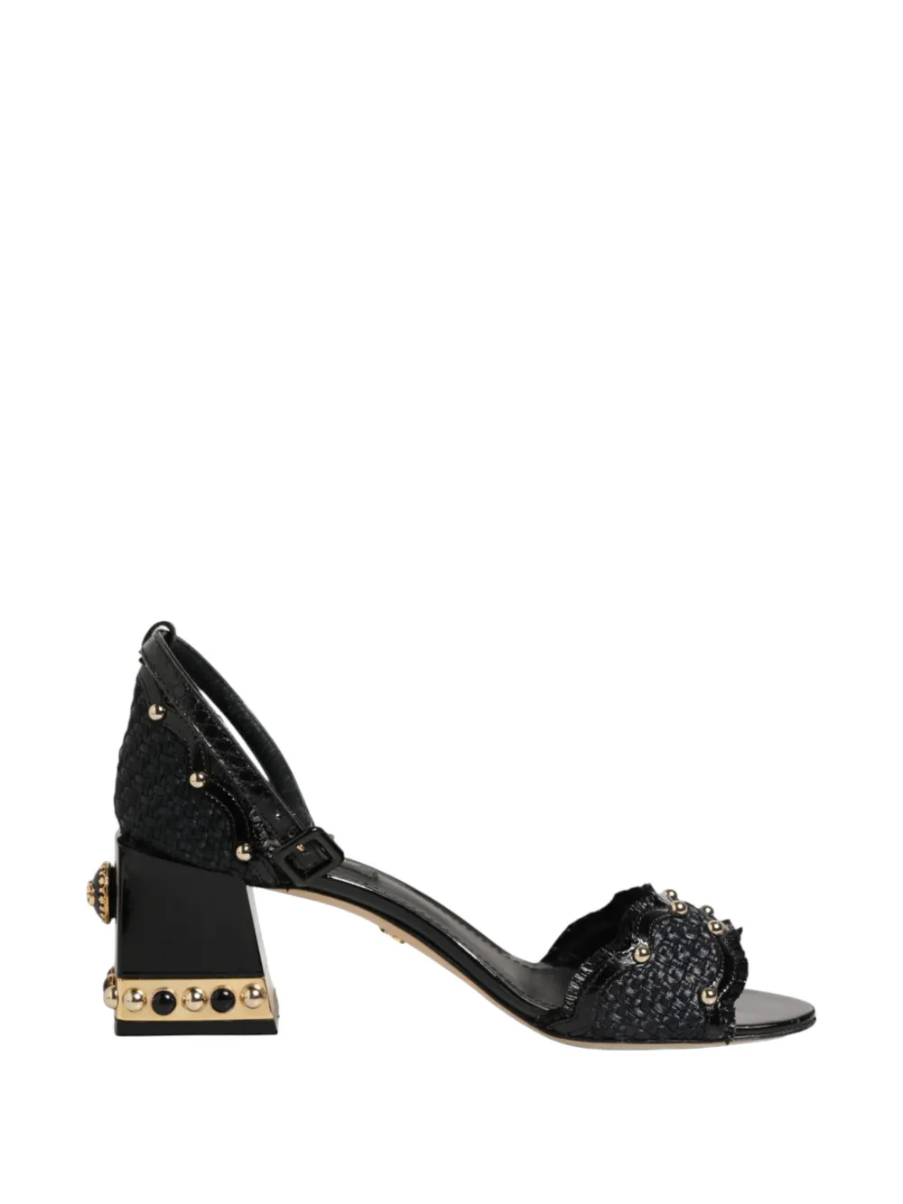 Dolce & Gabbana studded block-heel sandals Zwart