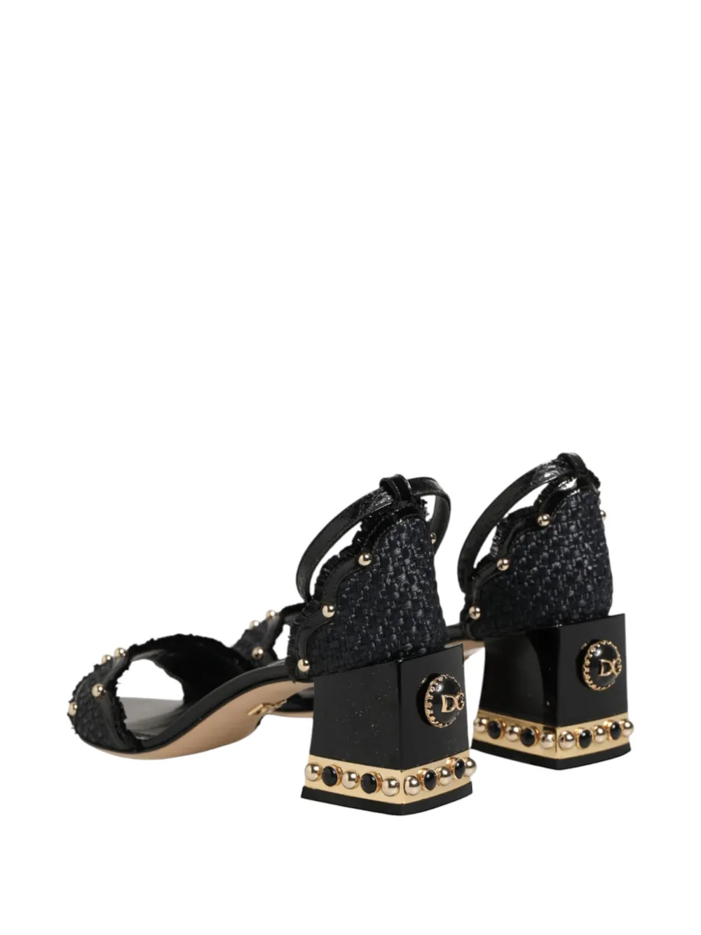 Dolce & Gabbana studded block-heel sandals Zwart