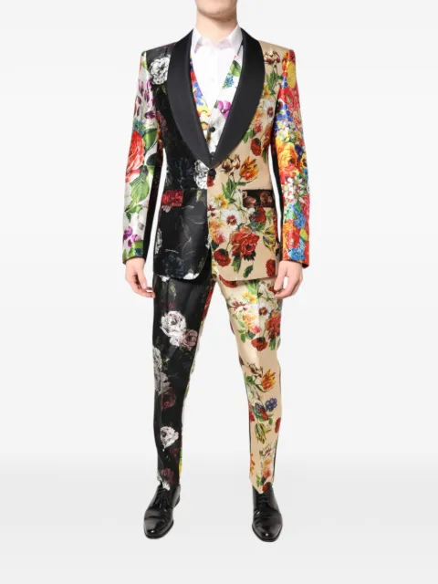 Dolce & Gabbana floral-print single-breasted suit