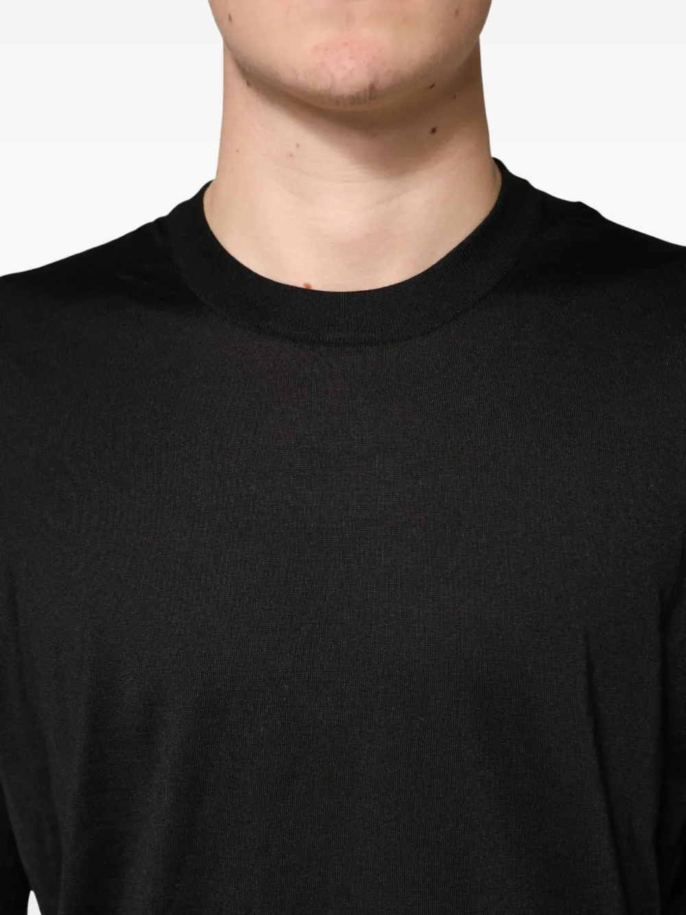 Dolce & Gabbana Zijden trui met ronde hals Zwart