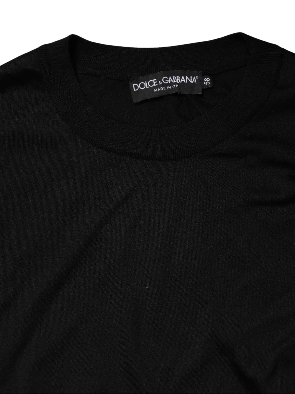 Dolce & Gabbana Zijden trui met ronde hals Zwart