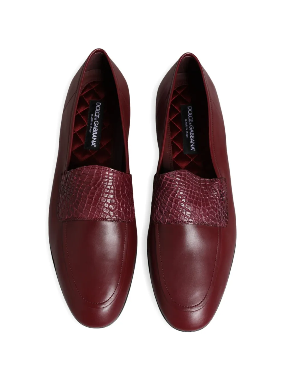 Dolce & Gabbana Loafers met reptielen-reliëf Rood