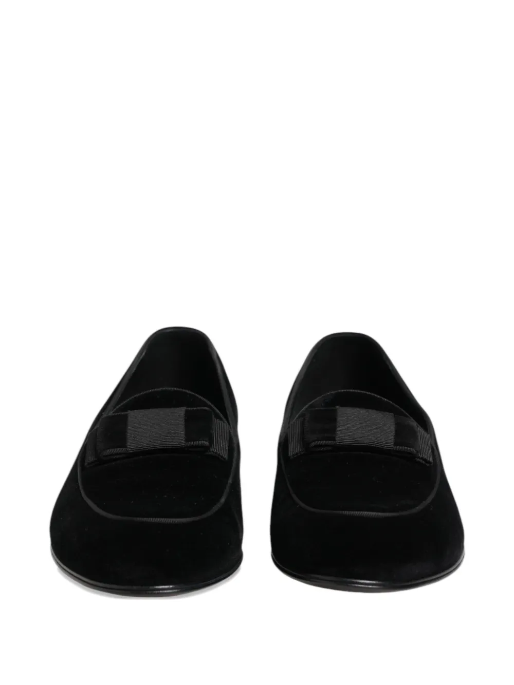 Dolce & Gabbana Fluwelen loafers met strikdetail Zwart
