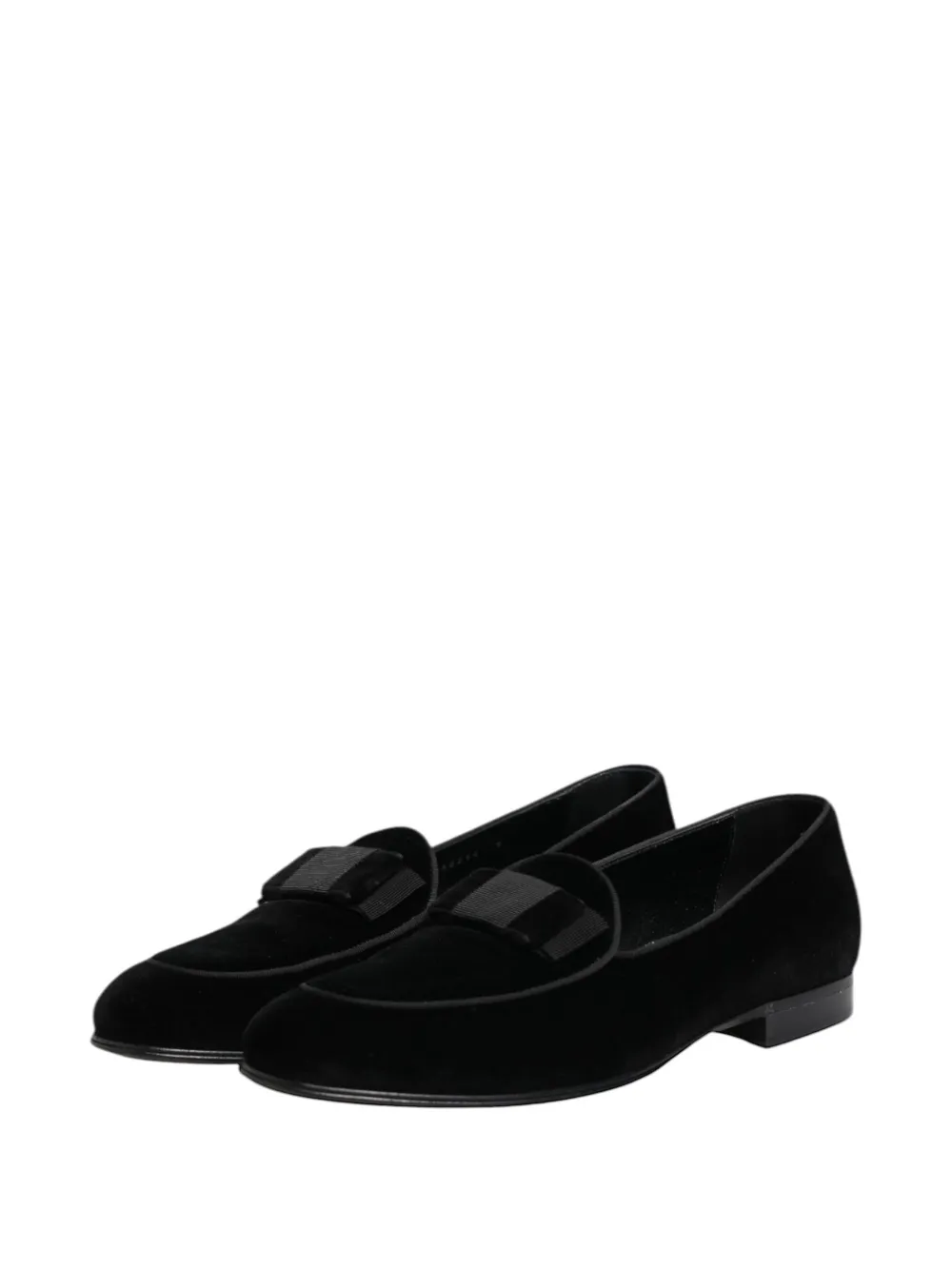 Dolce & Gabbana Fluwelen loafers met strikdetail Zwart