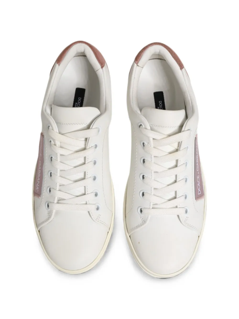 Dolce & Gabbana Leren sneakers met logopatch Wit