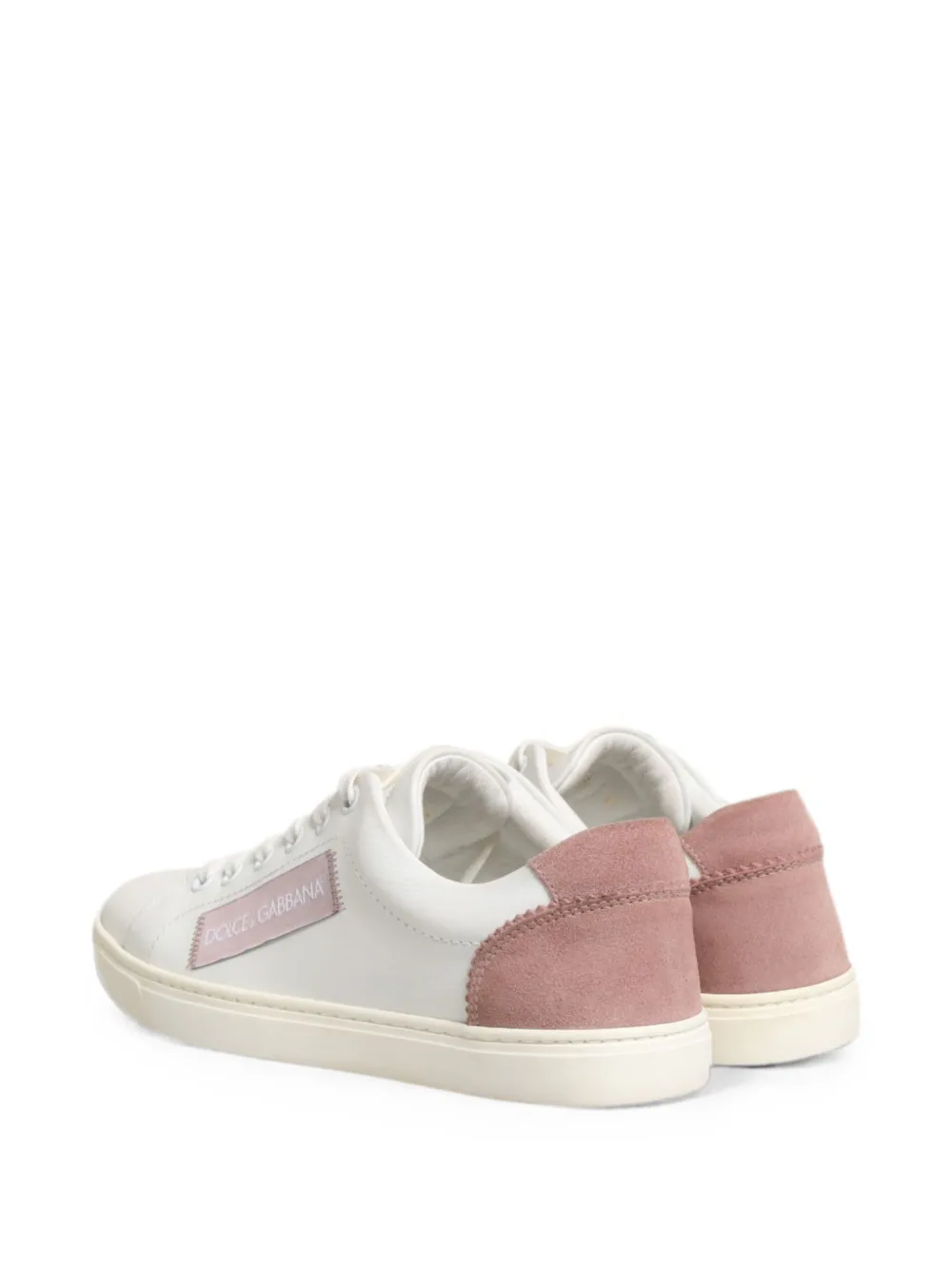 Dolce & Gabbana Leren sneakers met logopatch Wit