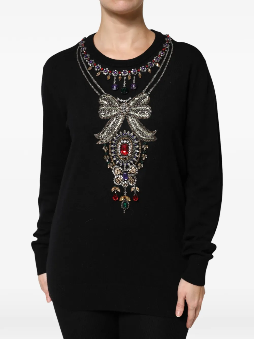 Dolce & Gabbana Pullover mit Kristallen - Schwarz