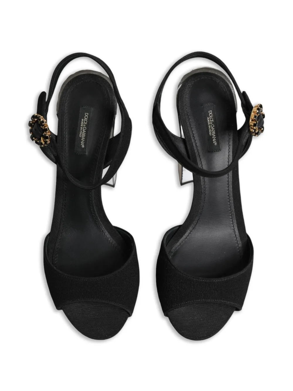 Dolce & Gabbana Keira crystal-embellished platform sandals Zwart